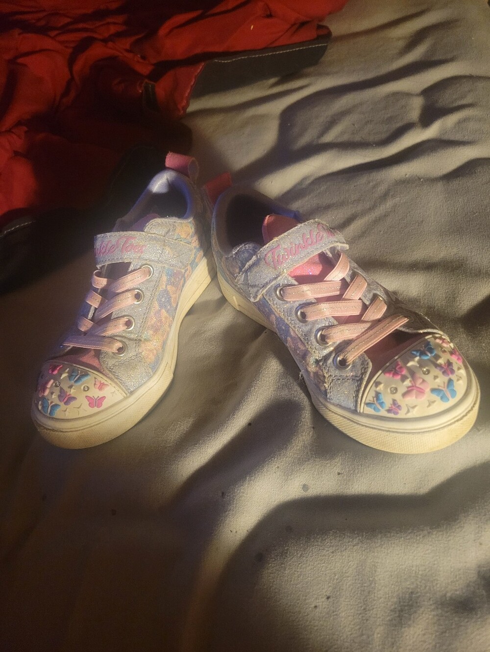 Girls' Glitter Butterfly Casual Sneakers